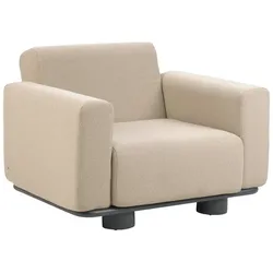 Gartensessel Bolster Anthrazit/Teddy Beige - aus Aluminium, wasserabweisende Kissen