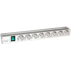 Schneider Electric NSYAPU19F8S Actassi, 1HE Stromverteilungsschiene, 8 Steckdosen+Schalter 19P UTE