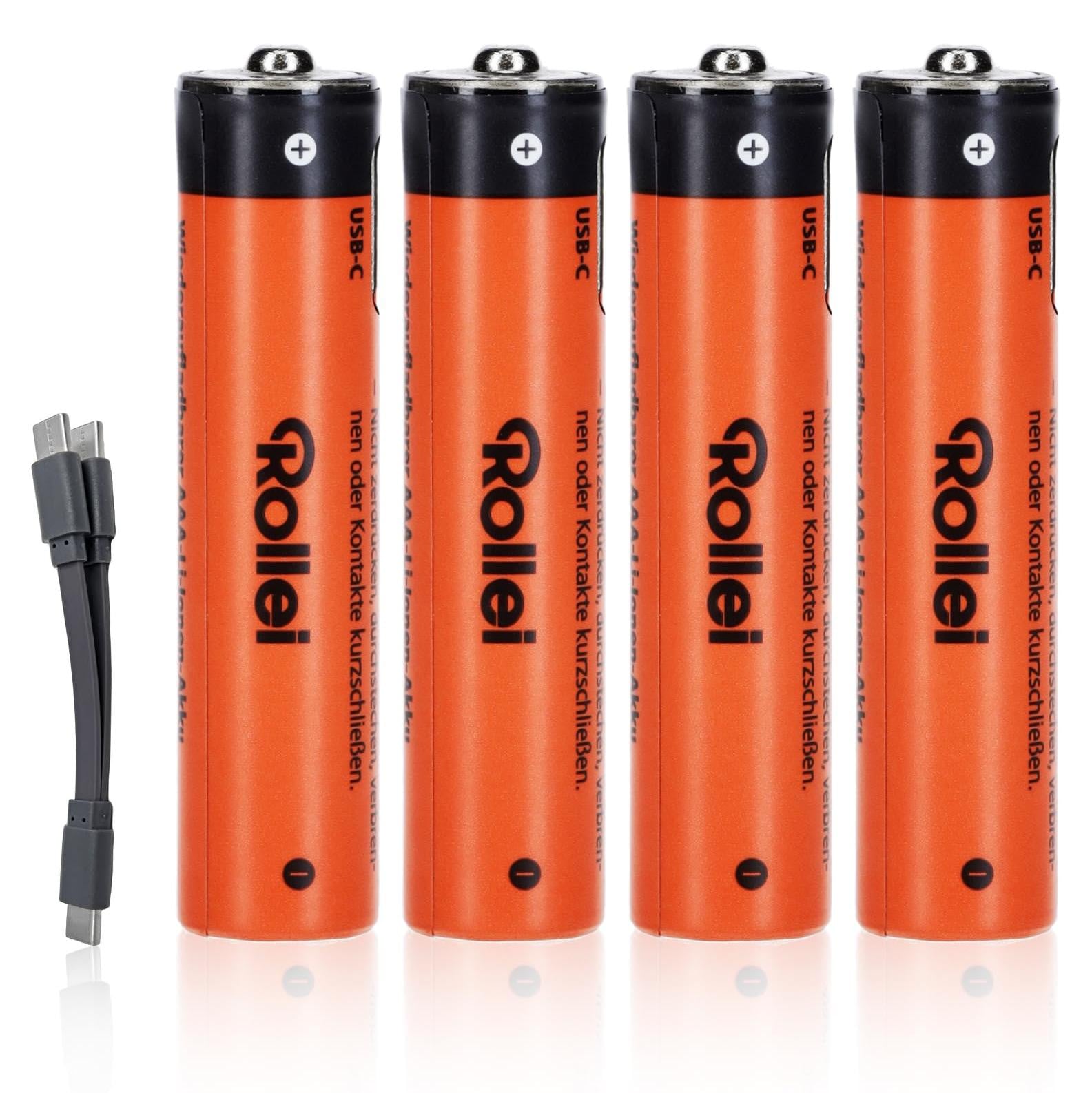 Rollei Li-ion oplaadbare AAA-batterijen met USB-C snellaadfunctie