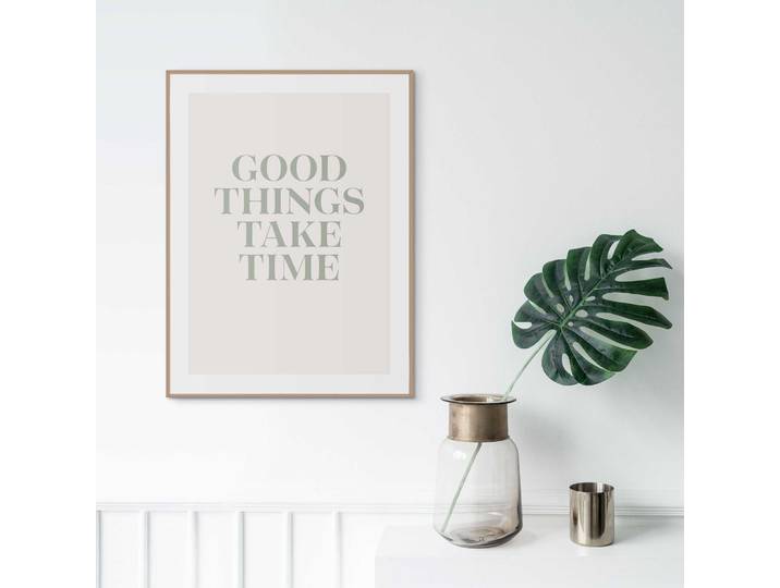 Bild mit Rahmen REINDERS Take Your Time , beige (farbe bild(er): beige), B:30cm H:40cm T:1,6cm, Holzwerkstoff, Bilder, Bild mit Rahmen
