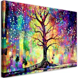 LEINWANDBILD Farbenfroher Baum 100x70cm