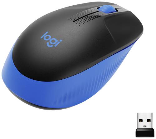 Logitech M190 Maus Funk Optisch Blau 3 Tasten 1000 dpi