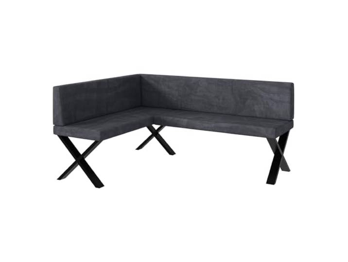 MEBLINI Eckbank für Esszimmer - Küchenbank - Essecke - Sitzecke Küche - Toni - X-Beine 128x168x87cm Links - Dunkelgrau Samt