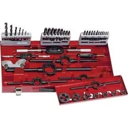 FORMAT Gewindeschneidwerkzeug Set M3-M12 HSS mit Schneideisen & Bohrer