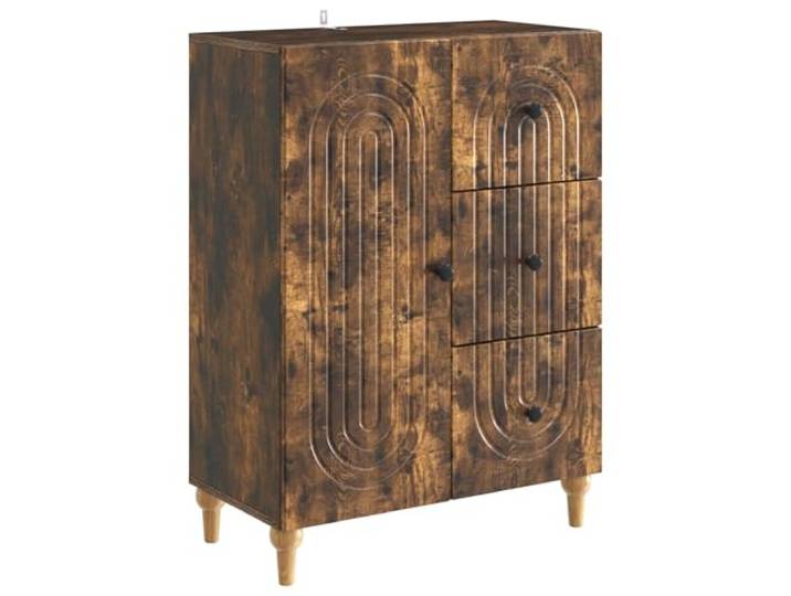 KKgypkn Sideboard Geräucherte Eiche 66 x 34,5 x 90 cm Holzwerkstoff, Pendeltüren, Regale, pflegeleicht, vielseitig einsetzbar