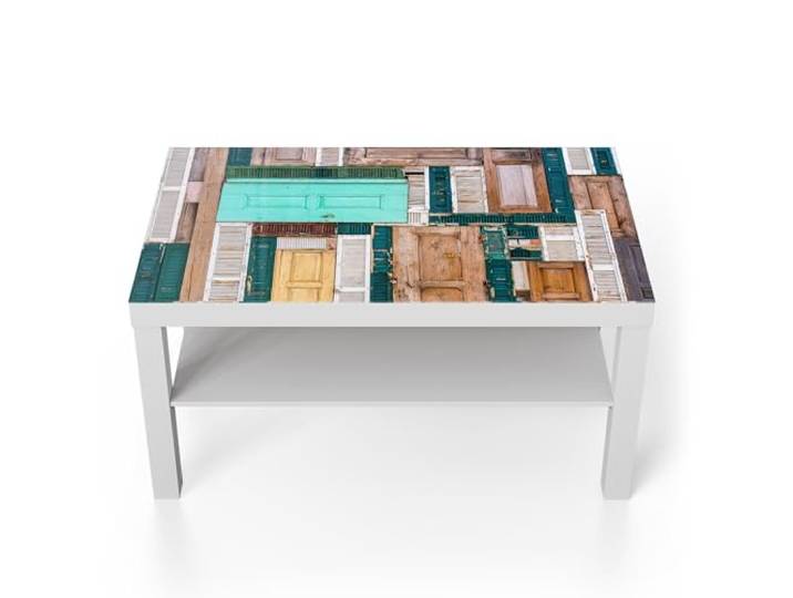 DEQORI Glastisch weiß groß 90x50 cm Motiv Vergangene Portale ausgefallener Beistelltisch aus Glas Hochglanz Couchtisch fürs Wohnzimmer moderner Couch Tisch mit Design