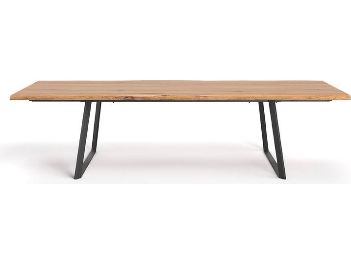 Ausziehbarer Delta-Holztisch, 200x100 cm + Tischverlängerung 1x50 cm, Massivholz, Designermöbel