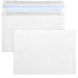 Office-Products Versandtaschen weiß, C5, ohne Fenster,selbstklebend, aus Papier, 500 Stück