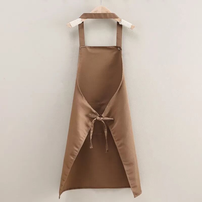 INF Tablier sans Manches Imperméable avec Sangle de Cou Réglable - Tablier de Cuisine Résistant à l'Huile café