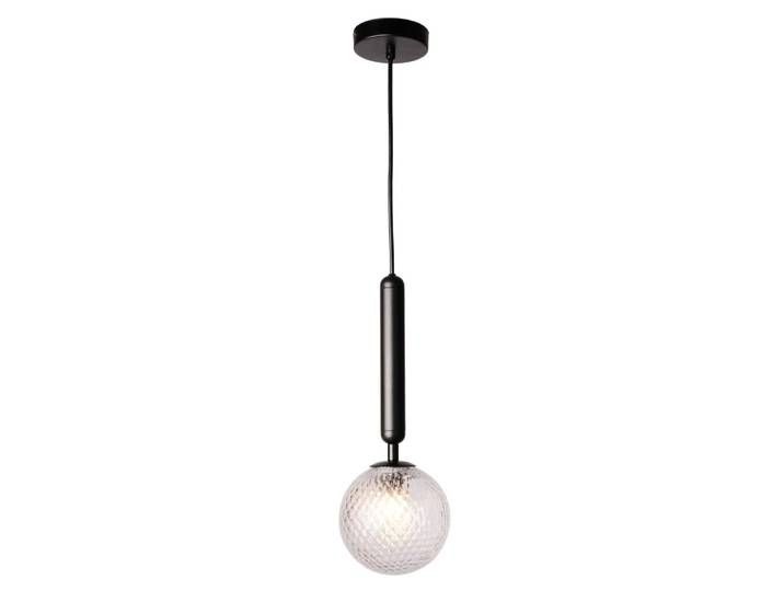 Suspension boule de verre et douille noire