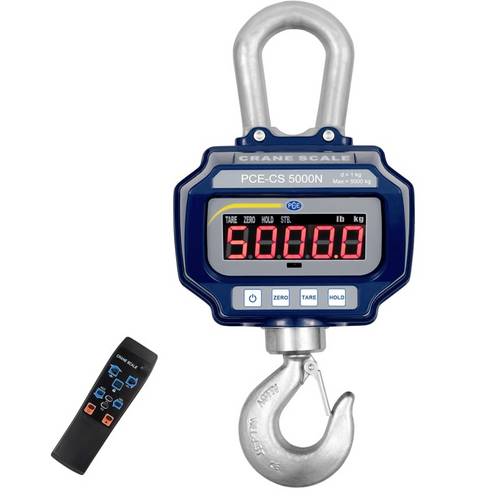 PCE Instruments Kranwaage PCE-CS 5000N |5000kg |Fernbedienung |Summier-Funktion |drehbarer Haken |Schäkel