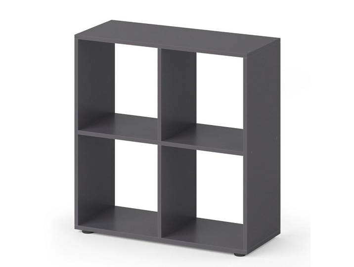Vicco Raumteiler Tetra Grau 72.6 x 72 cm, Holzwerkstoff, 4 Fächer, Rechteckig, 72.6x72x29 cm, Wohnzimmer, Regal, Bücherregale