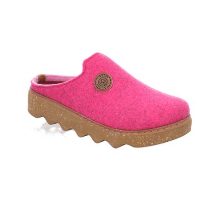 Pantoffel ROHDE "Foggia-D", Damen, Gr. 37, Filz, pink, Schuhe, Homeslipper, Wohlfühlschuh, Filz Clog mit Plateausohle