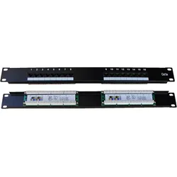 Datacom Patch panel 16p.,UTP, Cat5e,1U,19", LSA Krone, Server Zubehör, Schwarz