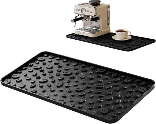 Barista Mat Zwart - Antislip Werkbladbeschermer voor Koffiezetapparaten - 40 x 20 cm