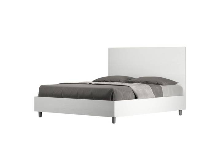Lit queen-size 160x200 - ITYHOME - New Egos - frêne blanc - tête de lit incluse - sans sommier