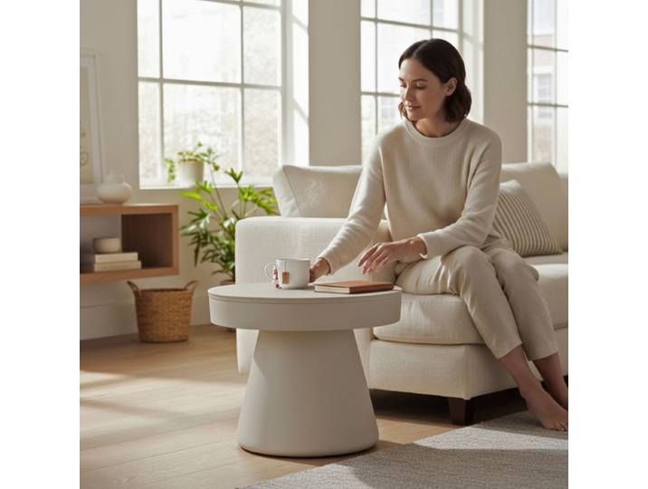 Beistelltisch Mubaze - rund Typ B Ø 50cm Beige/Kaschmir
