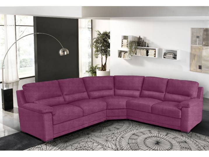 Ecksofa EGOITALIANO Doris, modernes Designerecksofa in hochwertigen Microfaserqualitäten , pink (fuchsia), B:266cm H:90cm T:246cm, Luxus-Mikrofaser BLUSH (100% Polyester) ist ein innovatives Mikrofasergewebe mit wasser- und fleckenabweisenden Eigenschaften. Sie verhindert das Eindringen von Flüssigkeiten und Ölen in das Textilgewebe. Mit einer neutralen Seifenlösung können Flecken von Kaffee, Tee, Wein, Fruchtsaft, Marmelade, Schokolade, Ketchup und anderen eiweiss- und fruchtsäurehaltige Lebensmitteln entfernt werden. Anschliessend mit klarem Wasser ausspülen bzw. nachwischen. Mit einer Vorbehandlung mit Ethylalkohol und einer anschliessenden Behandlung mit neutraler Seifenlösung können auch Flecken durch Kugelschreiber, Filzstiften, Kaugummi und Ölen entfernt werden. Anschliessend mit klarem Wasser auswaschen bzw. nachwischen. Bitte beachte, dass die Fleckenentfernung unverzüglich nach Verschmutzung durchgeführt werden muss, um ein zufriedenstellendes Ergebnis zu erreichen., Sofas, Ecksofa, edle Detailverarbeitung, wahlweise fleckenabweisend oder in Lederoptik