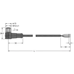 Turck Anschlussleitung WKCV4.4T-2/TFW