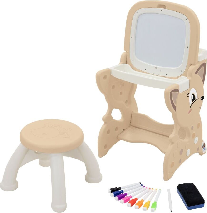 ECD Germany Table d activités enfants marron double tableau siège et accessoires Marron 45x76x41cm
