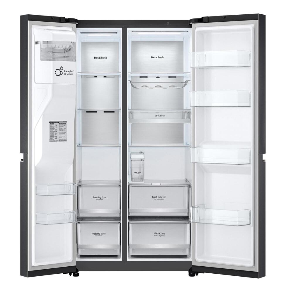 LG GSLV91MCAC, Freistehend, Amerikanische Tür, Schwarz, 2 Tür(en), LED, Innen