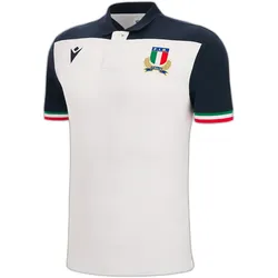 Macron, Unisex, Fussballtrikot, Auswärtstrikot aus Baumwolle Italien Rugby 2022/23 (5XL), Weiss, Schwarz