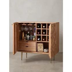 Hausbar Akazie Massivholz 90x45x78 cm - MERTOLA   Kadima Design