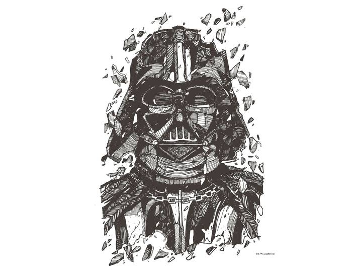 Bild KOMAR Star Wars Darth Vader Drawing , bunt (farbe bild(er): bunt), B:40cm H:50cm, Holz, Papier, Bilder, Bild, Wandbild zur Dekoration im Kinderzimmer - ohne Rahmen