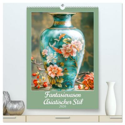 Fantasievasen - Asiatischer Stil (hochwertiger Premium Wandkalender 2026 DIN A2 hoch), Kunstdruck in Hochglanz