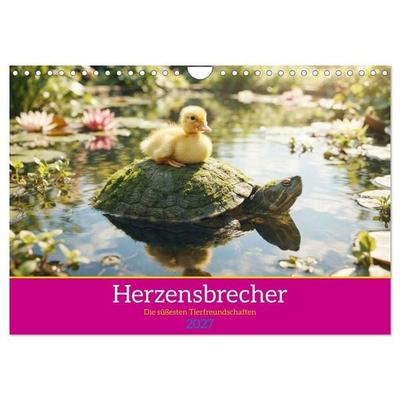 Herzensbrecher - Die süßesten Tierfreundschaften (Wandkalender 2027 DIN A4 quer), CALVENDO Monatskalender
