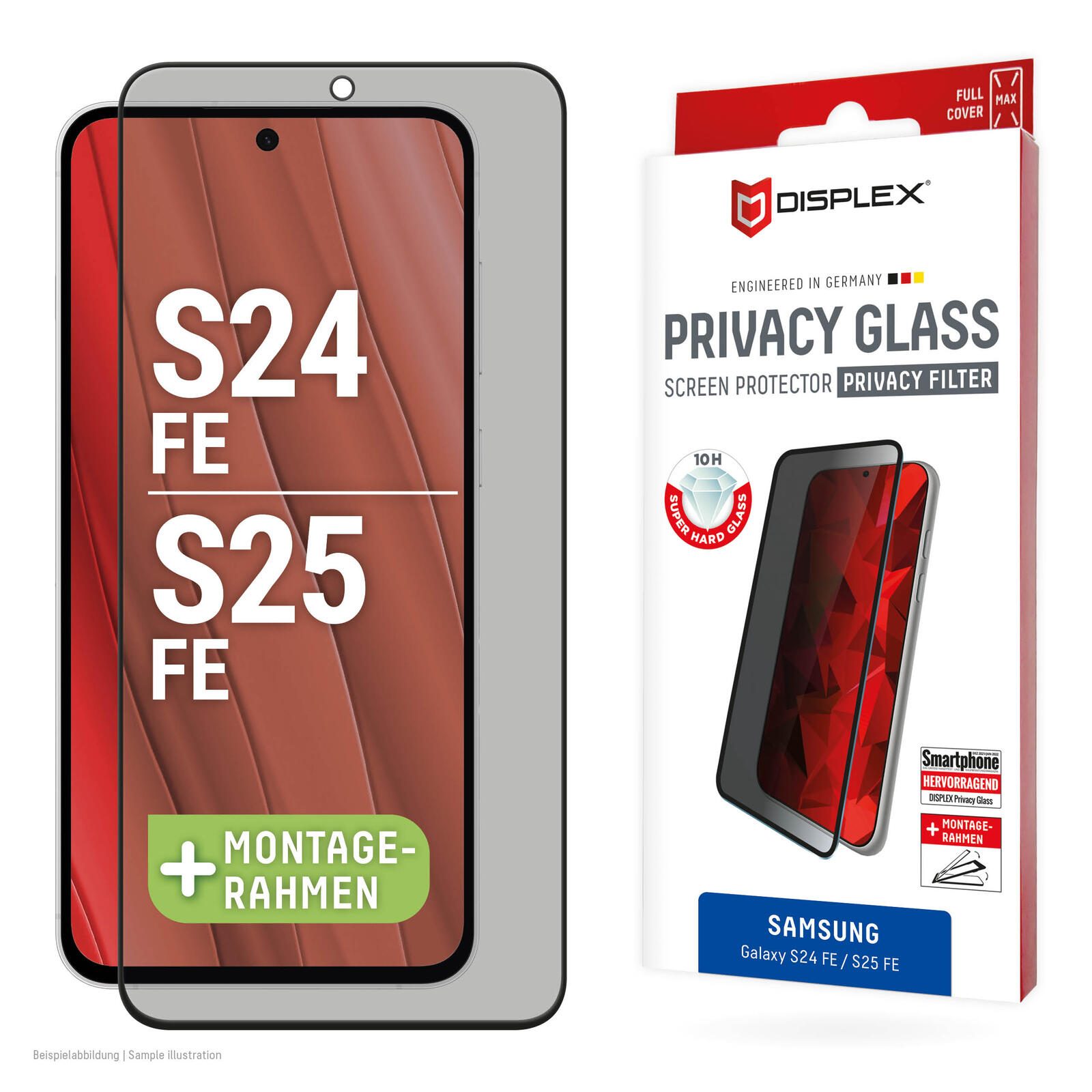 DISPLEX Privacy Glas für Samsung Galaxy S25 FE/S24 FE 02196