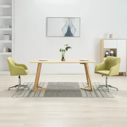 vidaXL Esszimmerstühle Drehbar 2 Stk. Grün Stoff