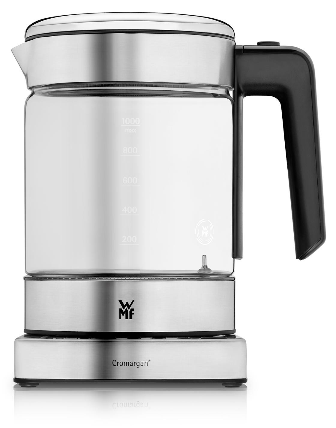 WMF Küchenminis Glazen waterkoker Vario, 1 liter, transparant/zilver