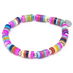 MONESSA Armband Edelsteine flexibel Logoplättchen
