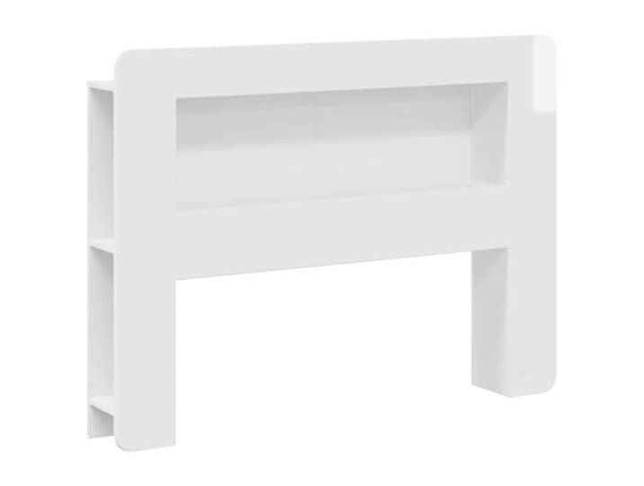 GHVBNMF Kopfteil-Schrank 135x18,5x100 cm Holzwerkstoff Hochglanz Weiß Praktisches Bett-Kopfteil mit integriertem Regal für das Schlafzimmer. Bietet stilvollen Stauraum direkt am Bettrahmen.