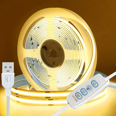 Inspire Curations 5V USB COB LED Strip Lights With 3 Key Dimmer warm White 1m