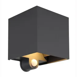 Außenleuchte Wandleuchte Wandlampe Gartenleuchte Alu schwarz verstellbar LED