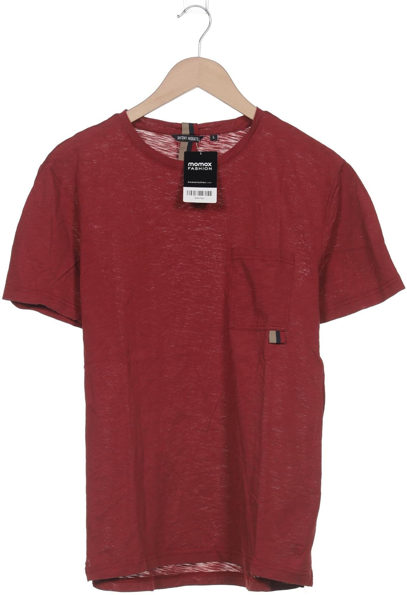 Antony Morato Herren T-Shirt, Bordeaux, Gr. L, Baumwolle - Second Hand