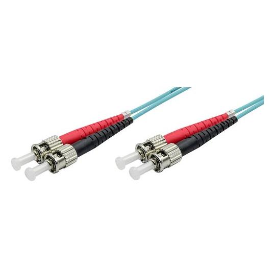 Ekivalan LWL Duplex Patchkabel OM3, 50/125 µm, ST/ST, aqua, 1,0 m (1 m) (COZOM3STST2SA0010A)
