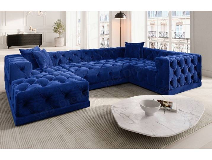 Sofa Dreams Wohnlandschaft Designer Stoff Sofa Palma U Form Samtstoff Stoffsofa