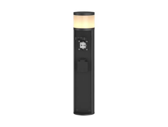 Lucande LED Sockelleuchte/Wegeleuchte mit 2 integrierten Steckdosen