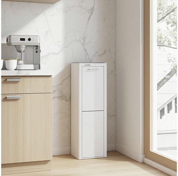 Hierro Cubo de basura para la cocina - Cubo de reciclaje - 2 compartimentos de 20L - CUBEK
