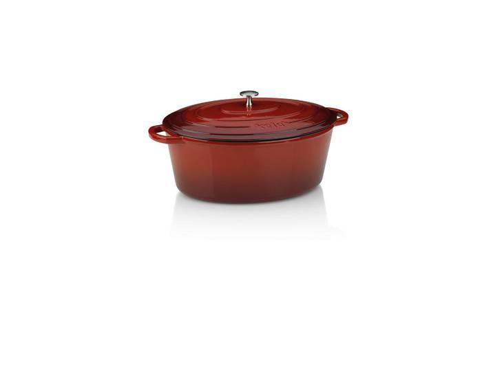 Kela Bräter Calido, Rot, Beige, Metall, 9.3 L, rund, 29x15x36 cm, Deckel hitzebeständig, Kochen, Töpfe, Bräter