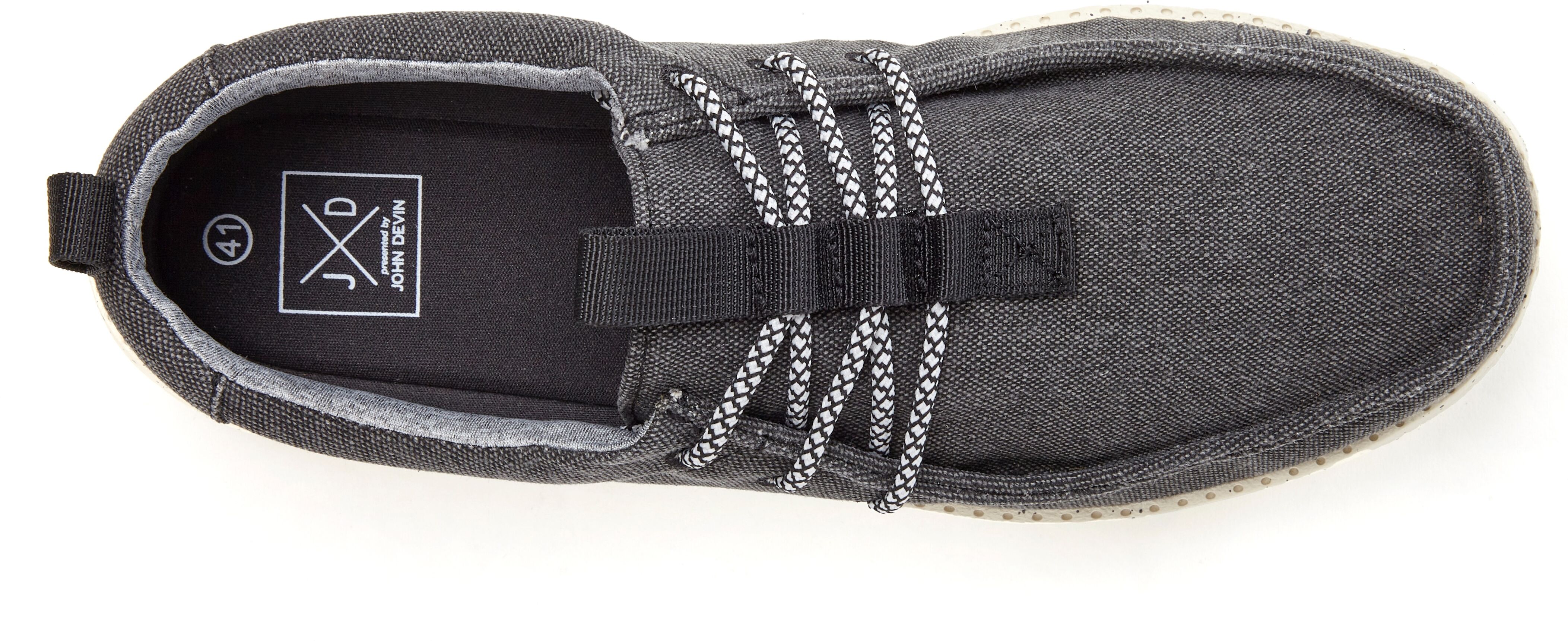 Sneaker JOHN DEVIN "Slip-On-Sneaker", Herren, Gr. 42, grau (anthrazit), Obermaterial: 100% Textilmaterial. Decksohle: 100% Textilmaterial. Futter: 100% Textilmaterial. Laufsohle: 100% Synthetik, meliert, unifarben, Basic, Schuhe Sneaker, Sneaker, Freizeit