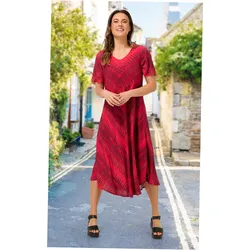 Viskose-Kleid in Druck rot in Größe 40 von DW-Shop, Rot, 40