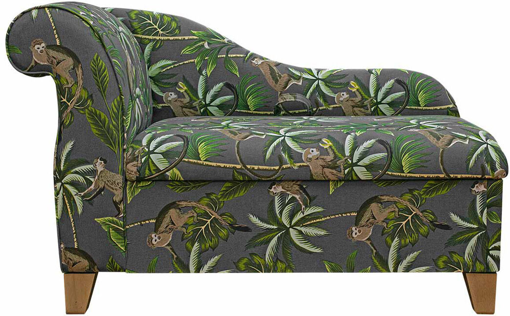 Beaumont Upholstered Chaise Lounge Grey 71cm H X 51cm W X 114cm L