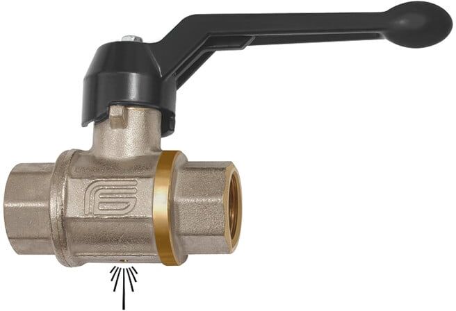 Riegler Vanne à bille de sécurité, non verrouillable, ventilation, MS chromé, Rp 2 (350.508)