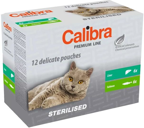 Calibra Cat Sterilised Premium Line Fígado E Salmão 100g 12 Unds