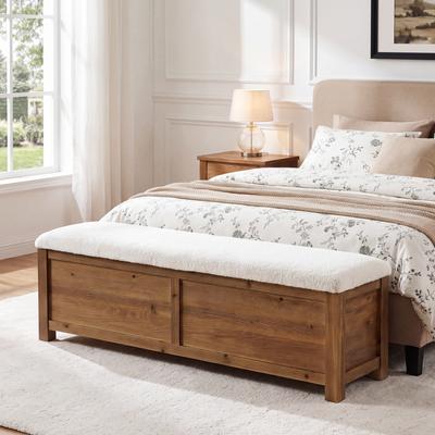 YUZHOU 55 Inch Storage Ottoman Bench for End of Bed/ Bedroom/ Living Room