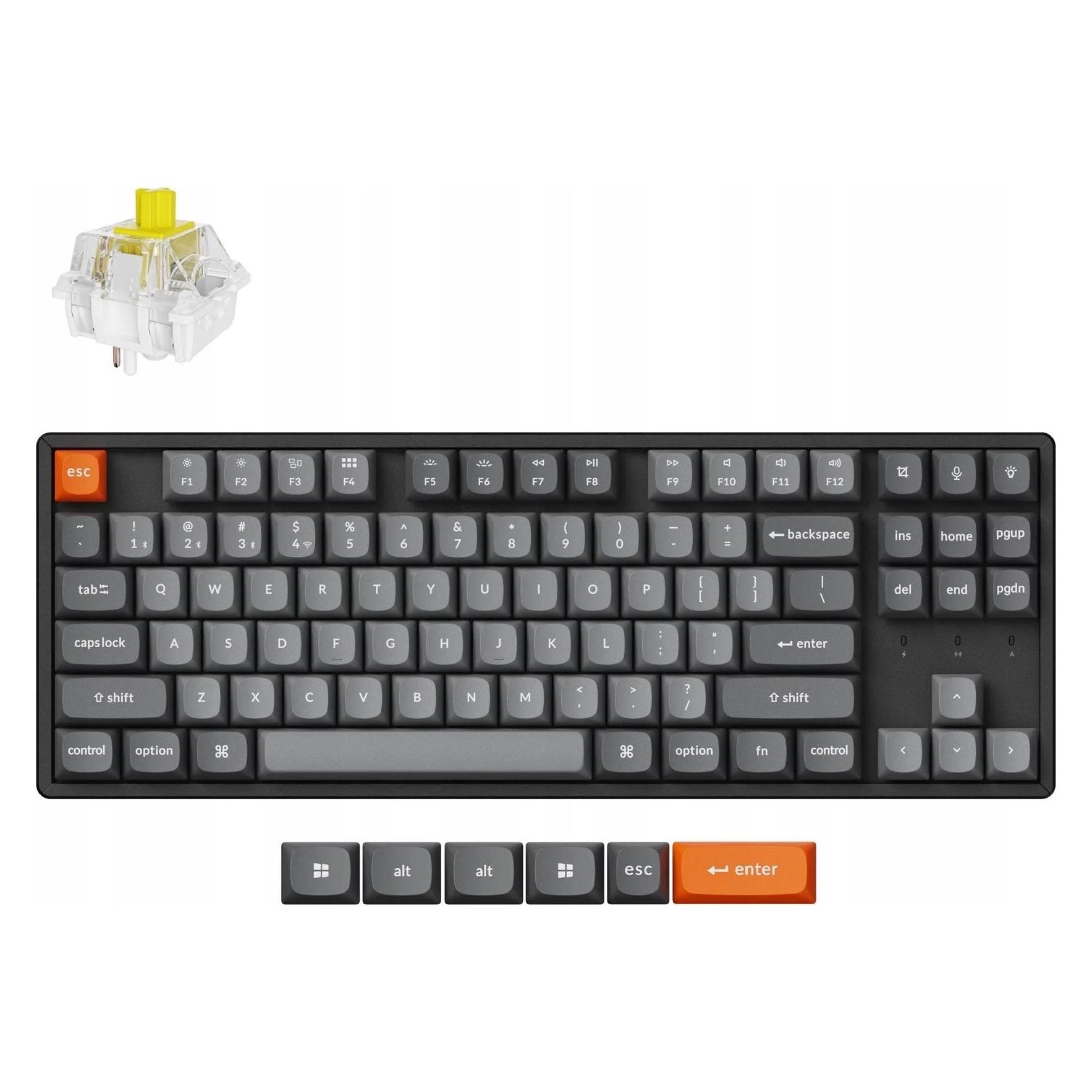 Keychron K8 Max (K8M-J4) QMK Wireless Mechanical Keyboard Banana Sw. Hot Swap RGB 80% US (US, Kabelgebunden, Kabellos) (K8M-J4)